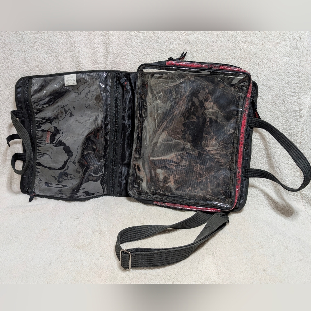 Donna Sharp Red Black Quilted Patchwork Travel Or… - image 2